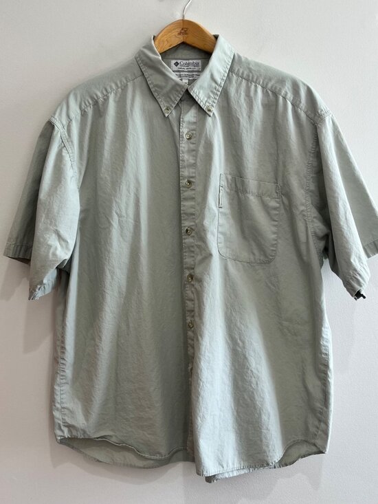Columbia Sportswear Company Other - Columbia Button Down Shirt Mens XXL Green Pocket 100% Cotton Short Sleeve